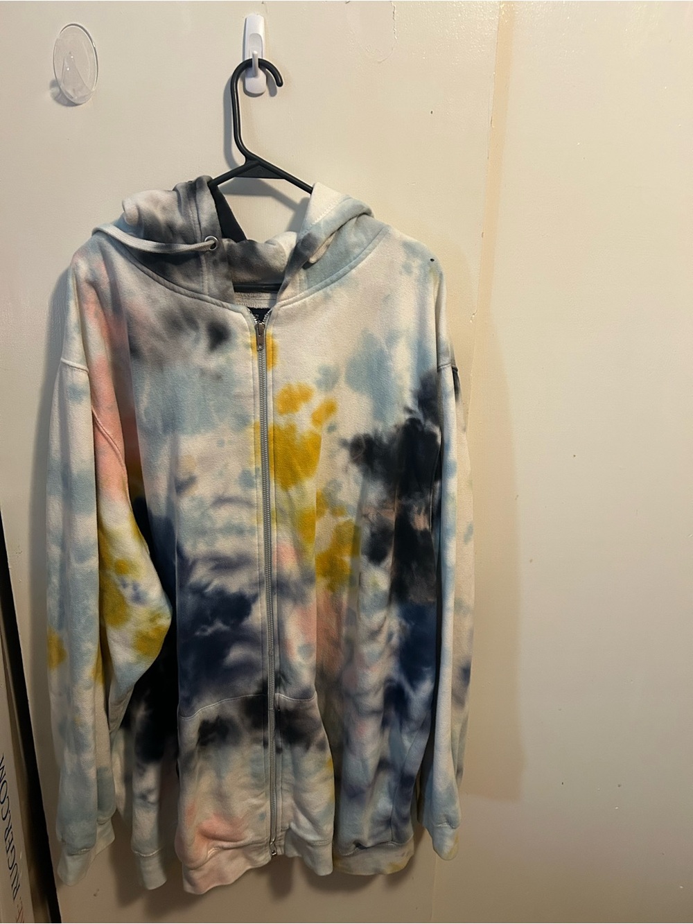 Men's Lightweight Tie-Dye Zip Hoodie Jacket - Multicolor